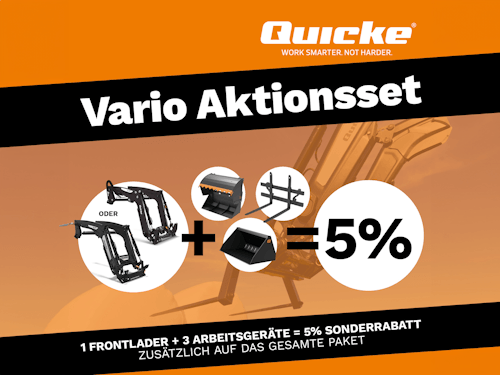 VARIO AKTIONSSET: Frontlader + 3 Stück Arbeitsgeräte, Sonderrabatt von 5% auf die gesamte Bestellung!